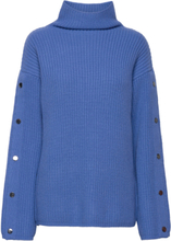 "Molina Button Sweater Tops Knitwear Turtleneck Blue DESIGNERS, REMIX"
