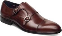 Double Monk Strap Shoe Shoes Business Monks Brun TGA By Ahler*Betinget Tilbud