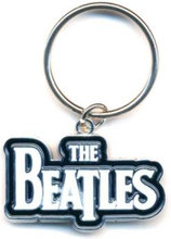 The Beatles: Keychain/Drop T Logo (White) (Enamel In-fill)
