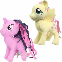 Set van 2x Pluche My Little Pony speelgoed knuffels Fluttershy en Sparkle 13 cm