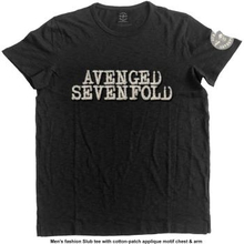 Avenged Sevenfold: Unisex Applique T-Shirt/Logo & Death Bat (Small)