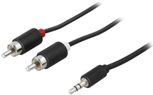 DELTACO Câble audio 3,5 mm mâle - 2 x RCA mâle 2 m, noir DELTACO