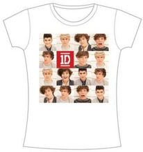 One Direction: Ladies T-Shirt/Polaroid Band (Skinny Fit) (Small)