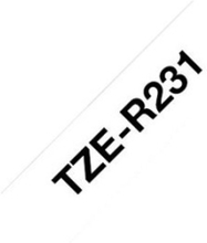 Brother Tape Stofbånd 12mm Tze-r231 Sort/hvid