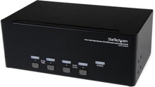 Startech 4 Port Triple Monitor Dvi Usb Kvm Switch With Audio & Usb 2.0 Hub
