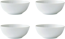 Relief - Bowl 15 Cm 4 Pcs Home Tableware Bowls & Serving Dishes Serving Bowls White Aida