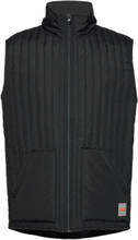 Vertical Quilted Waistcoat Vest Black Lindbergh
