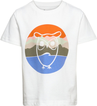 Mountain Owl Front Print T-Shirt - Tops T-Kortærmet Skjorte White Knowledge Cotton Apparel