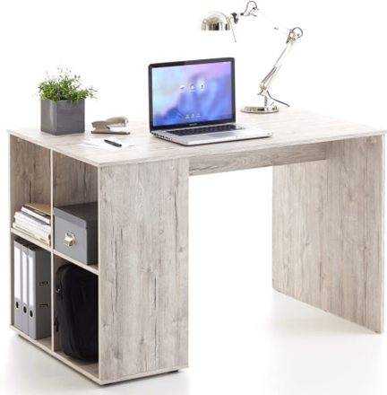 FMD Skrivebord med sidehyller 117x73x75 cm sandfarget eik