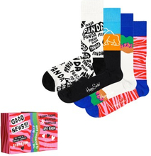 Happy socks Strumpor 4P WWF Gift Box Flerfärgad bomull Strl 41/46