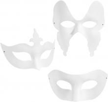 Masker, vit, H: 10-20 cm, B: 18-20 cm, 3x4 st./ 1 frp.