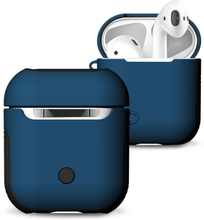 TPU Silikon Kopfhörer Hülle Schutzhülle für Airpods Stoßfest Wasserdichter Schutz für Apple AirPods AirPod Zubehör Mattierte Oberfläche (Blau)