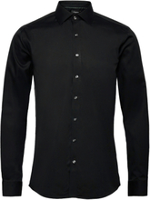 Plain Fine Twill Shirt, Wf Ls Skjorte Business Svart Lindbergh*Betinget Tilbud
