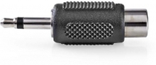 Mono Audio Adapter | 3.5 mm Hanstik | RCA Hunstik | Nikkelplateret | Lige | ABS | Sort | 10 stk. | P