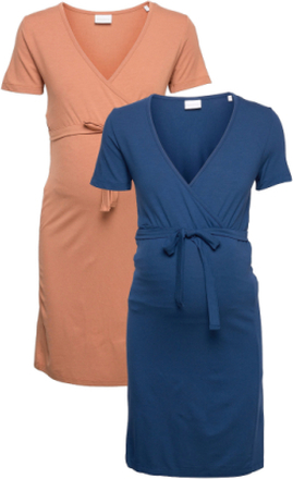 Mlcharlie Tess S/S Dress 2F 2Pack A. Dresses T-shirt Dresses Multi/mønstret Mamalicious*Betinget Tilbud
