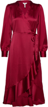 Objsateen Wrap Dress A Fair Dresses Wrap Dresses Rød Object*Betinget Tilbud