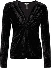 Objshera V-Neck L/S Top 124 Tops T-shirts & Tops Long-sleeved Black Object