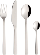 Raw Cutlery Mirror Polish - 16 Pcs Home Tableware Cutlery Cutlery Set Sølv Aida*Betinget Tilbud