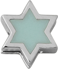 Design Letters Enamel Star Charm Silver Soft Green