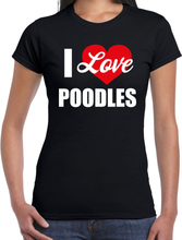 I love Poodles honden Poedel t-shirt zwart voor dames