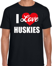 I love Huskies honden Husky t-shirt zwart voor heren