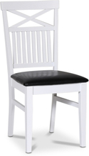 2 st Fårö vit stol med kryss i rygg och svart sits