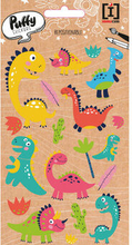 Mærkatark Puffy Dinosaurus junior vinyl 19 stk