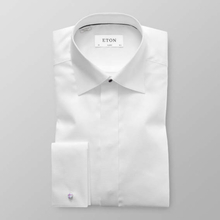 Eton Classic fit Vit smokingskjorta med dobby-effekt