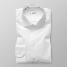 Eton Contemporary fit Vit fiskbensmönstrad skjorta