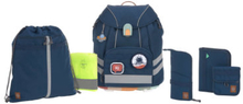 LÄSSIG Flexy Unique 7-delt skoletaske sæt marineblå
