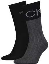 Calvin Klein Strømper 2P Colorblock Rib Socks Svart/Grå One Size Herre