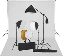 vidaXL Kit Studio Fotografico con Luci Softbox Fondale e Riflettore