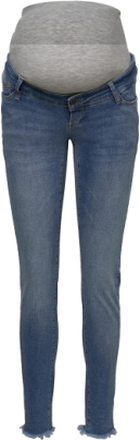 Mlmendez Slim Frayed 7/8 Jeans Slim Jeans Blå Mamalicious*Betinget Tilbud