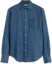 Stone Washed Denim Shirt Ce95 M124 - Aspesi - Størrelse: 38, farge: Blu