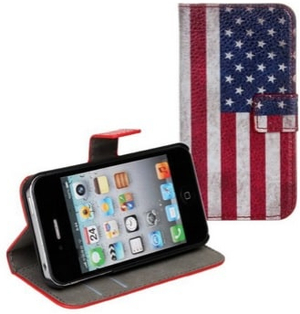 iphone 4/4s Plånboksfodral Fodral/Plånbok/Skal/skydd USA Flagga