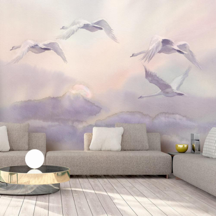 Fototapet - Flying Swans - 150x105