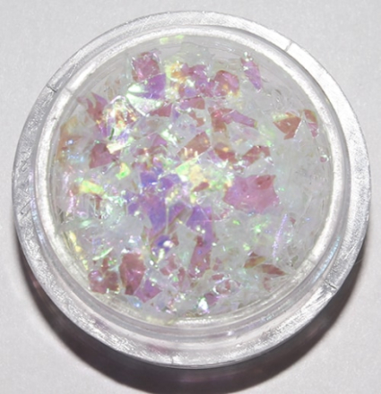 1st Glitter flakes / mylar Vit rainbow