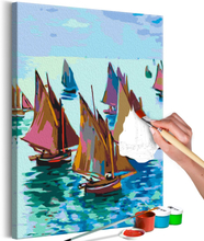 DIY lærred maleri - Claude Monet: Fishing Boats 40 x 60 cm