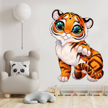 Söt Tiger Väggdekor - Baby Kid Toddler Little Animal Decoration Dekal - Återanvändbar Vinyl Art Decor for Boy - Avtagbara vattentäta dekaler