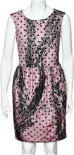 Moschino Couture Pink Printed Synthetic and Flocked Tulle Dress