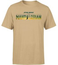 Star Wars The Mandalorian Sunset Logo Men's T-Shirt - Tan - S
