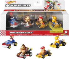Mario Kart Mariokart 4 Pack Toys Toy Cars & Vehicles Toy Cars Multi/patterned Hot Wheels