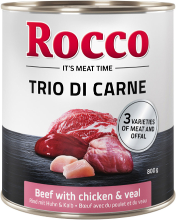Sparpaket Rocco Classic Trio di Carne 24 x 800 g - Rind, Huhn & Kalb