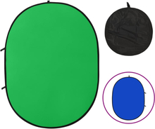vidaXL 2-i-1 Studiobakgrunn oval grønn og blå 200x150 cm