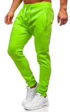 Spodnie męskie dresowe zielony-neon Denley XW01